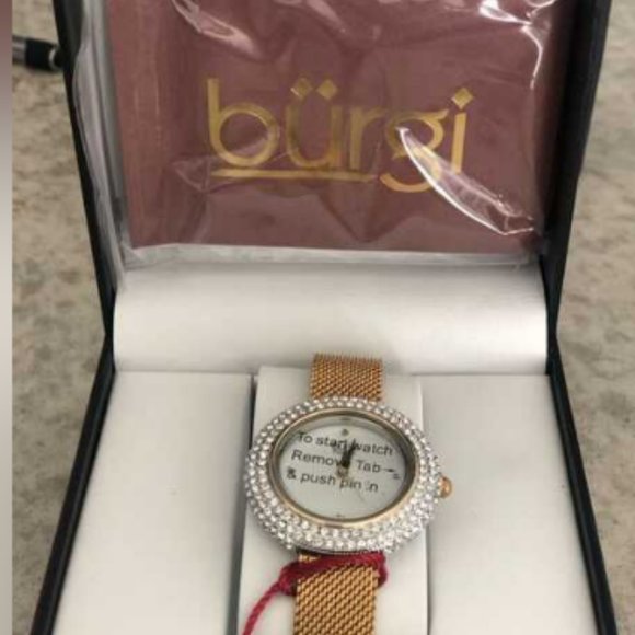 Women\'s  Burgi watch with genuine Swarovski crystals